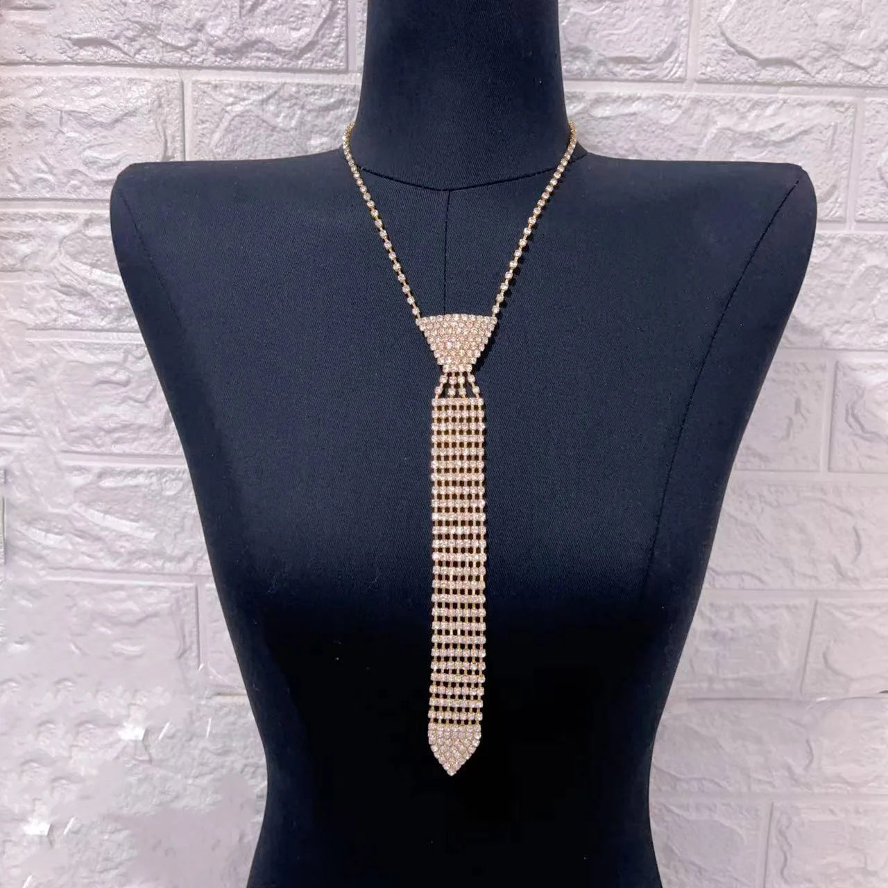 necktie Necklace flash Rhinestone Long Necklace bead chain ladies wedding ball jewelry-Dollar Bargains Online Shopping Australia