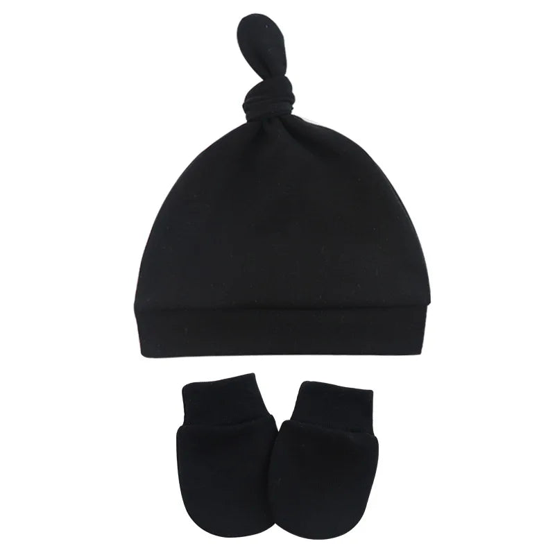 Newborn Baby Hat With Gloves Cotton Bonnet Baby Beanie For Girls Spring Soft Infant Cap Boy Toddler Accessories Gift-Dollar Bargains Online Shopping Australia
