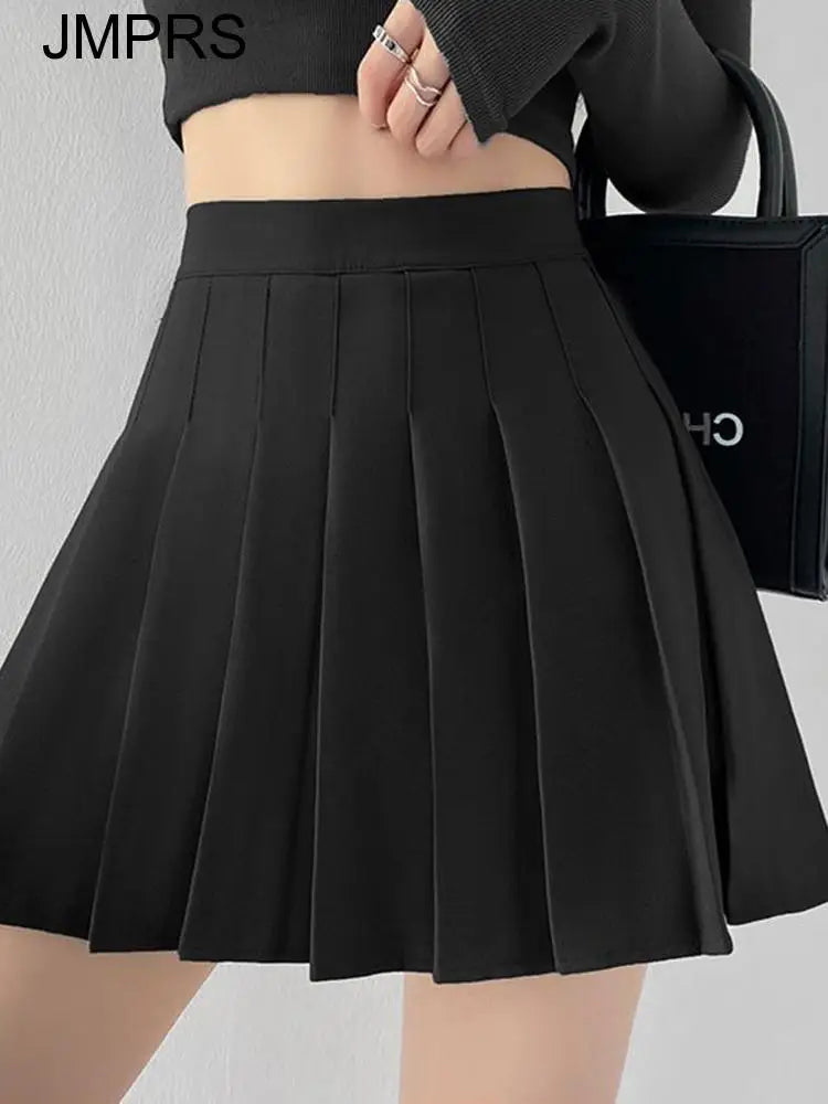 High Waist Women Mini Skirt Summer Slim A Line Pleated Skirt Fashion Button-Dollar Bargains Online Shopping Australia
