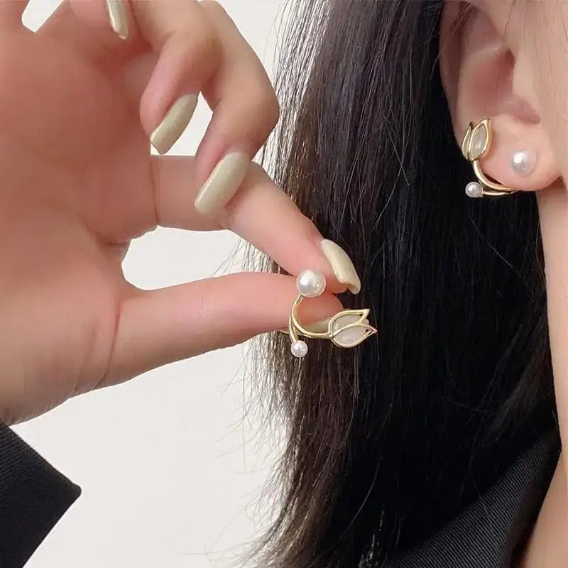925 Silver Needle Korean Fashion Imitation Pear Earrings For Women Jewelry Luxury Women's Heart Stud Earrings-Dollar Bargains Online Shopping Australia