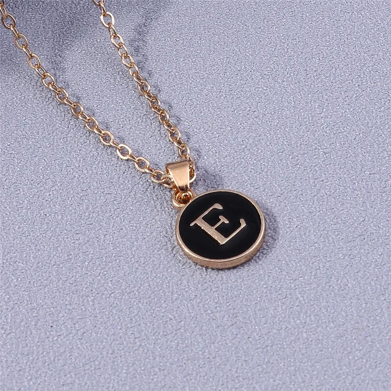 Name Initials Letter Pendant Necklace Enamel A-Z Alphabet Necklaces Girls Birthday Gifts Jewelry Accessories-Dollar Bargains Online Shopping Australia