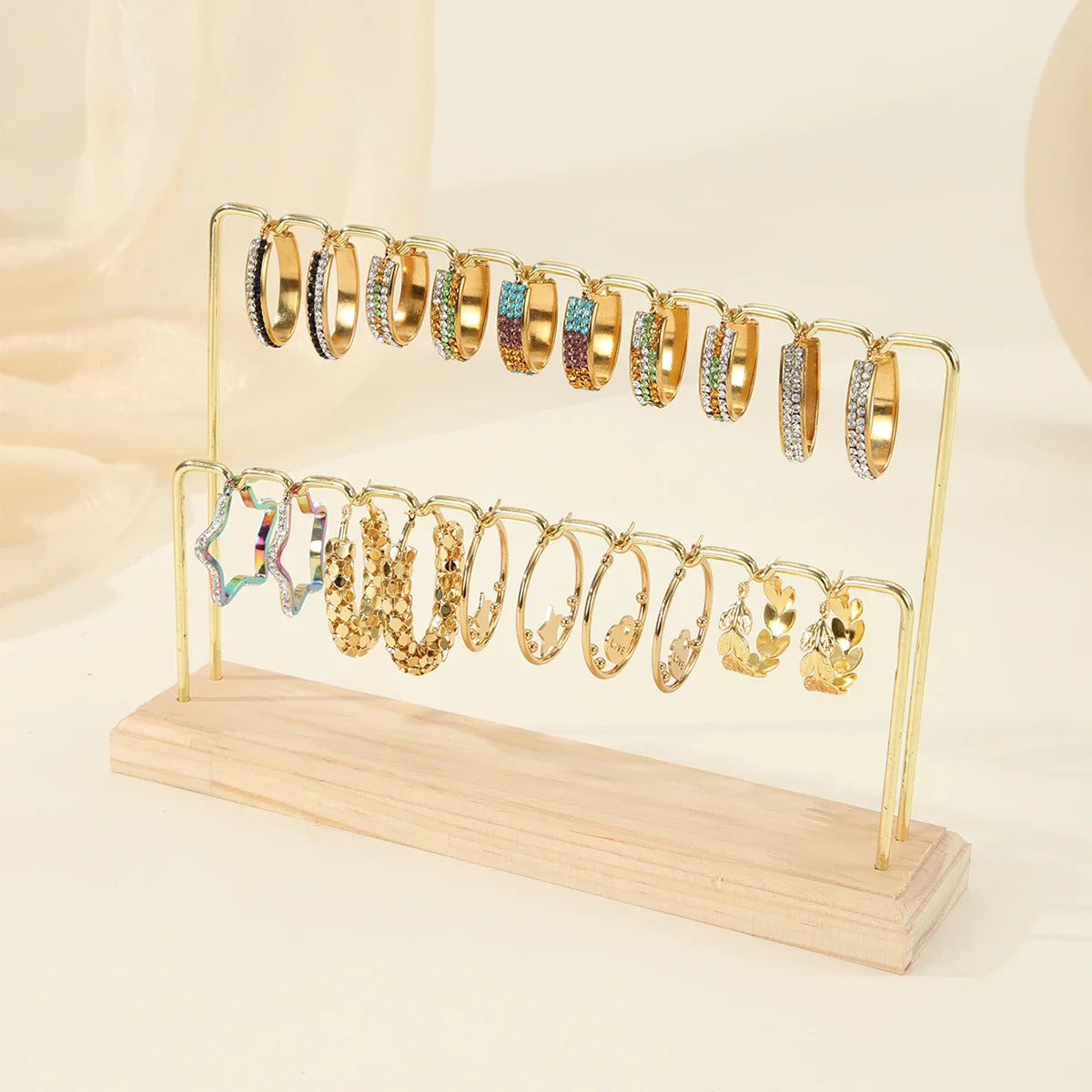 Double-deck Earrings Ring Necklace Watch Jewelry Shelf Jewelry Stand Counter Pendant Jewelry Display Stand-Dollar Bargains Online Shopping Australia
