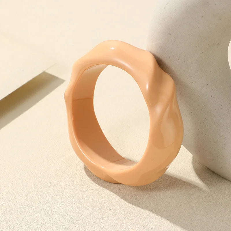 Transparent Resin Acrylic Bangles For Women Geometry Round Bangle Bracelets Charm Thick Simple Party Hand Jewelry-Dollar Bargains Online Shopping Australia