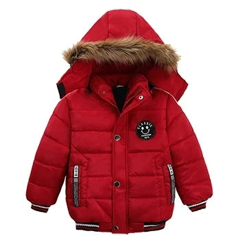 Autumn Winter Boys Jacket New Keep Warm Baby Coat Hooded Zipper Fashion Fur Collar Boys Outerwear-Dollar Bargains Online Shopping Australia