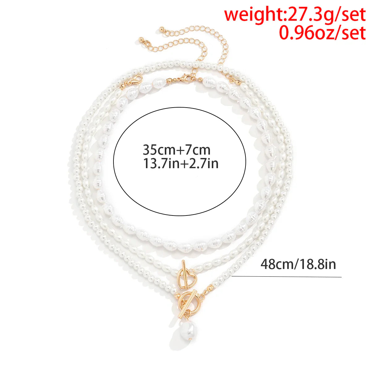 Vintage Imitation-Pearl Heart OT Buckle Pendant Necklace Women Wedding Bridal Bead Chain Neck Accessories Jewelry New