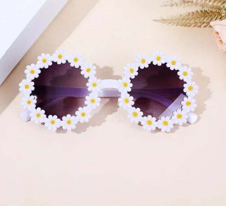 Girl Sunflower Round Flower Cute Ladies Fashion Sun Shade Glasses Children's Daisy Sunglasses Child Matching Sunglasses-Dollar Bargains Online Shopping Australia