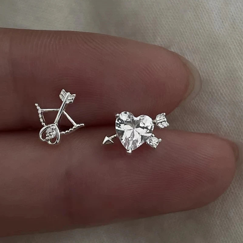 Planet Earrings Silver Color Piercing for Women Moon Star Crystal Zircon Ear Stud Earrings Tragus Cartilage Body Jewelry-Dollar Bargains Online Shopping Australia