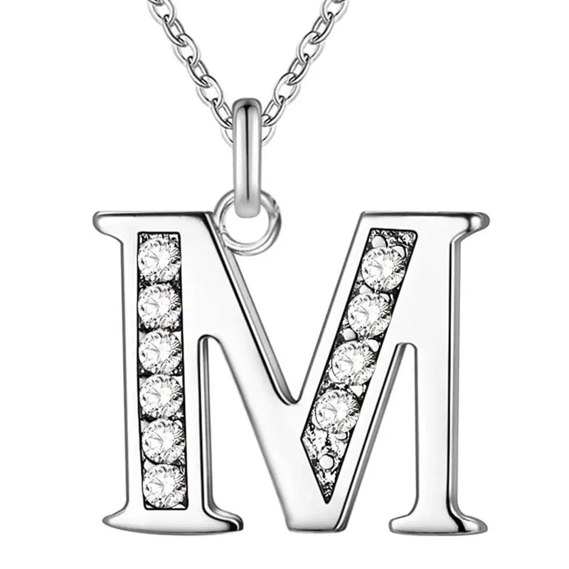 26 Letter A-Z Silver Plated Necklace Color Jewelry Pendant Metal Stamp-Dollar Bargains Online Shopping Australia