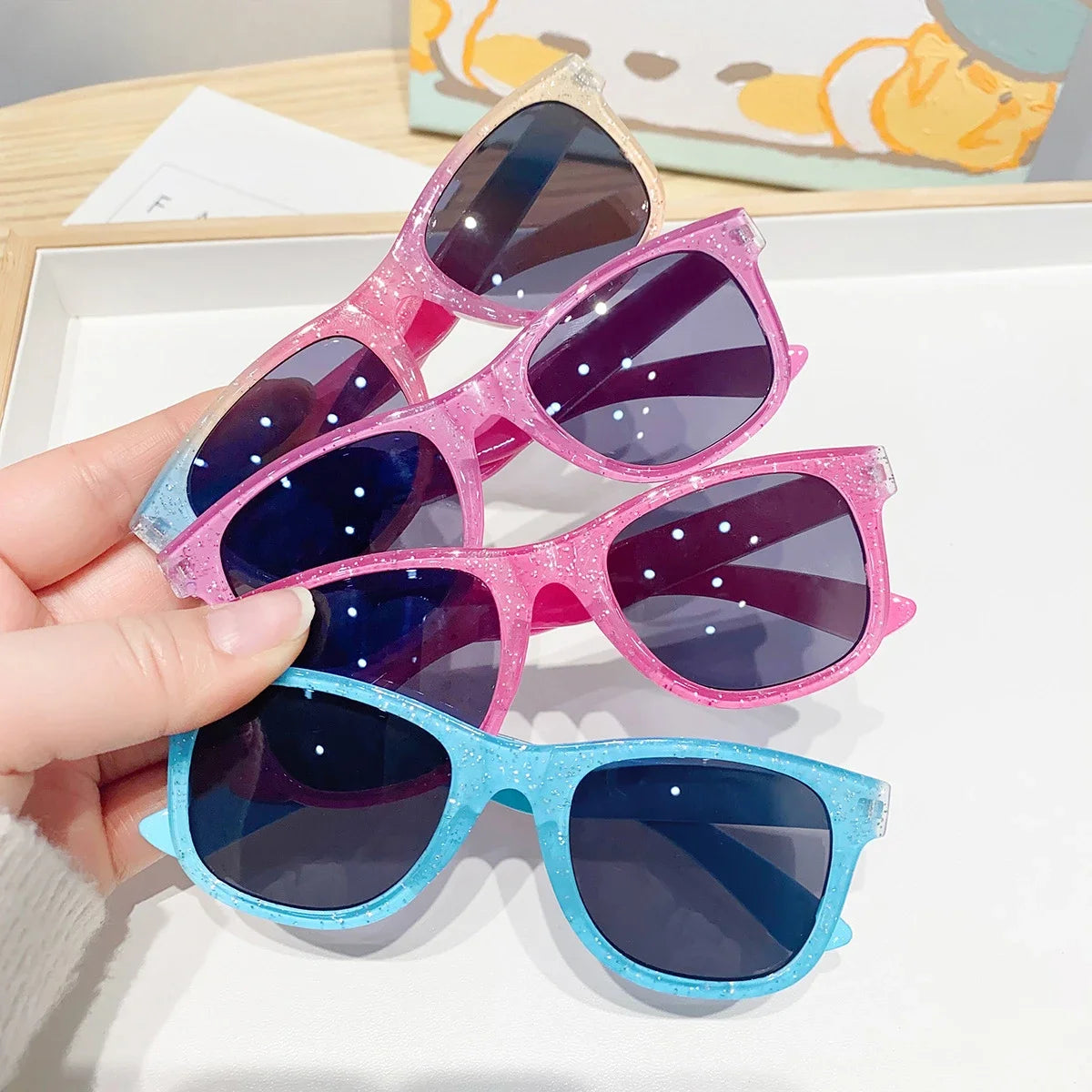 Children's Colorful Shiny Square Sunglasses Girls Cute Sun Glasses Kids Eyewear-Dollar Bargains Online Shopping Australia