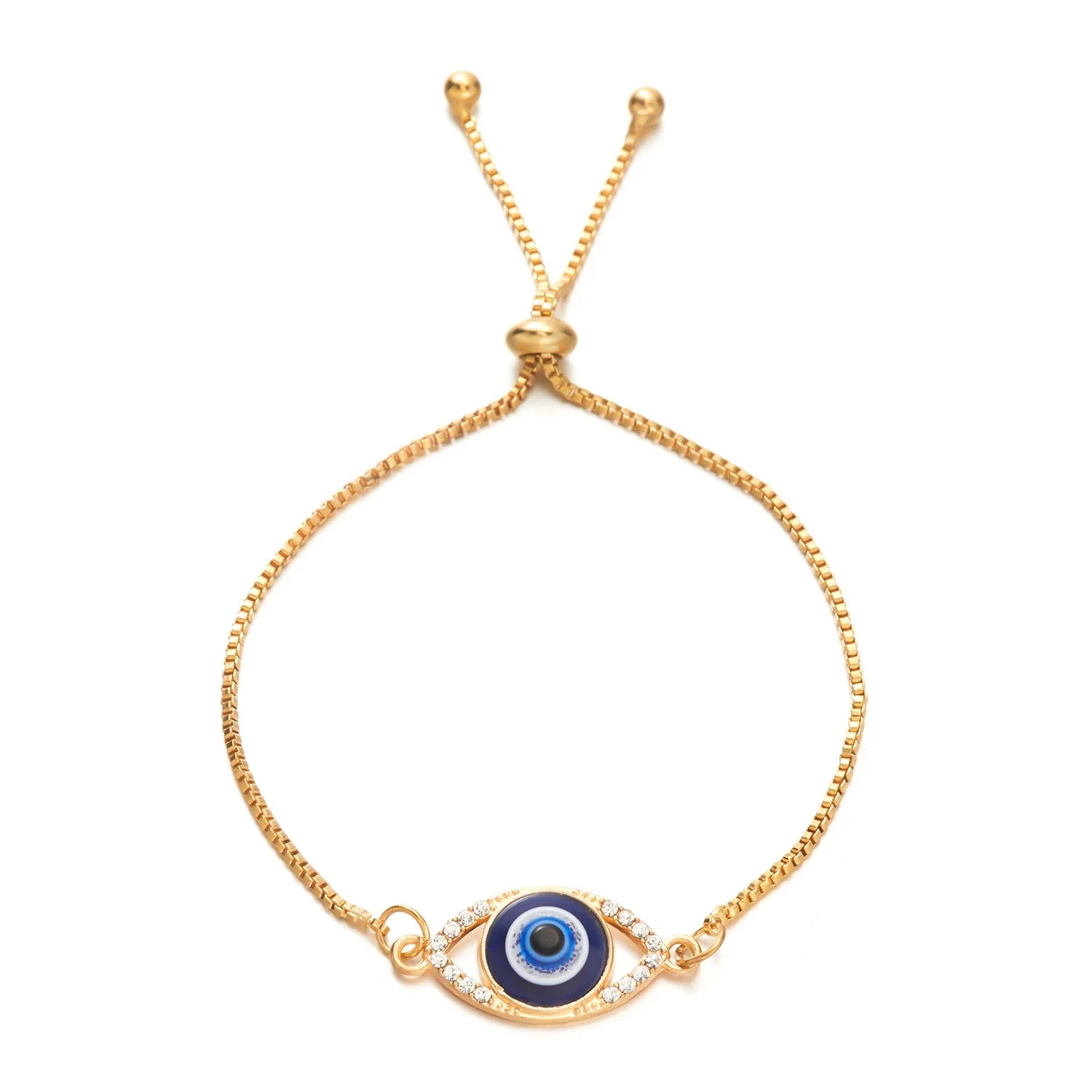 Blue Evil Eye Bracelet For Women Gold Color Silver Color Adjustable Lucky Chain Zircon Bracelet Jewelry Accessory