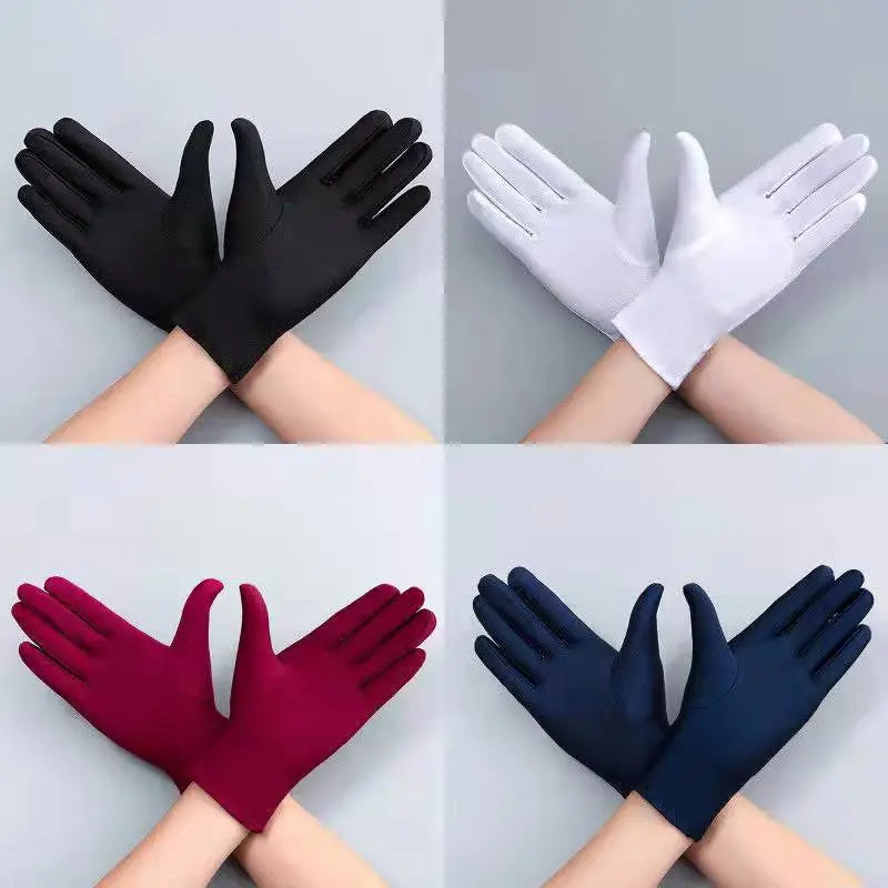 Thin Ice Silk Gloves Spring Cycling Driving Black White Gloves Training Sun Protection-Dollar Bargains Online Shopping Australia