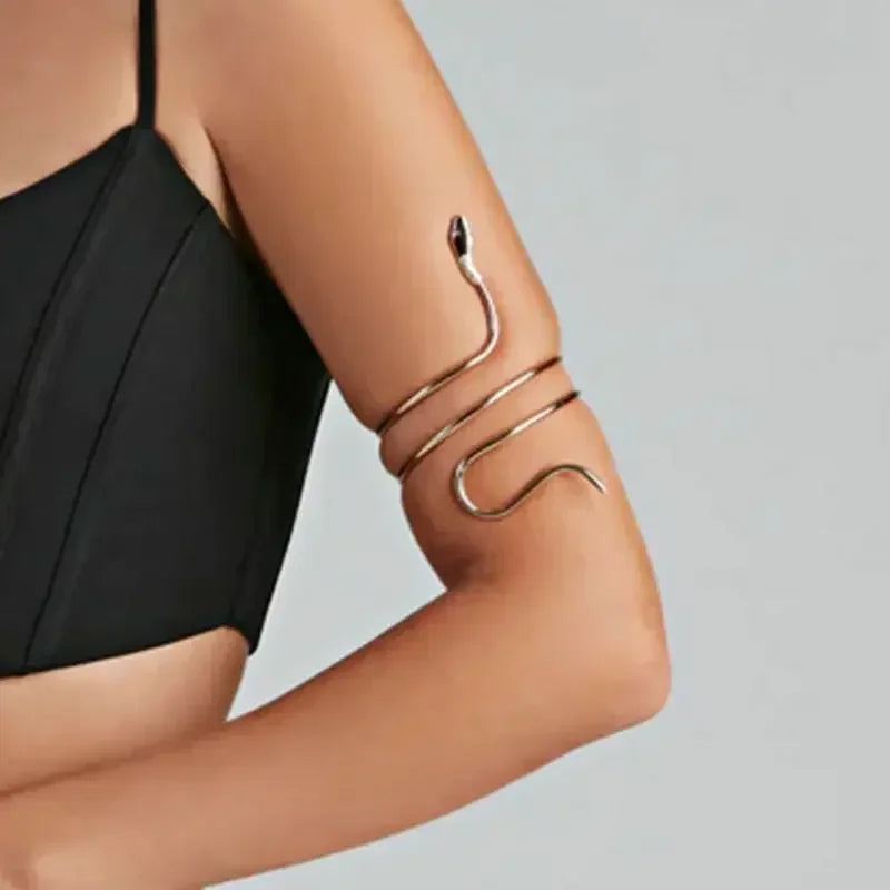 Punk Coiled Snake Spiral Upper Arm Cuff Armlet Armband Bangle Women Jewelry Egypt Swirl Snake Arm Cuff Armlet-Dollar Bargains Online Shopping Australia