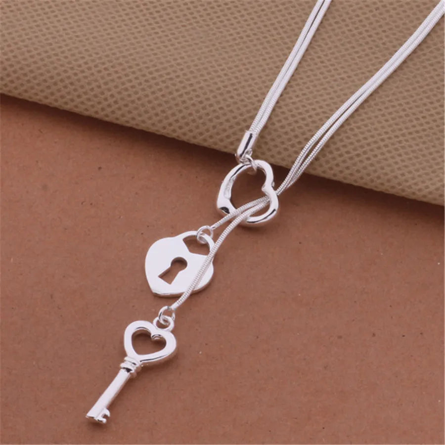 Silver Charms Necklace High-quality Jewelry Exquisite Fashion Women Classic Cute Wedding-Dollar Bargains Online Shopping Australia