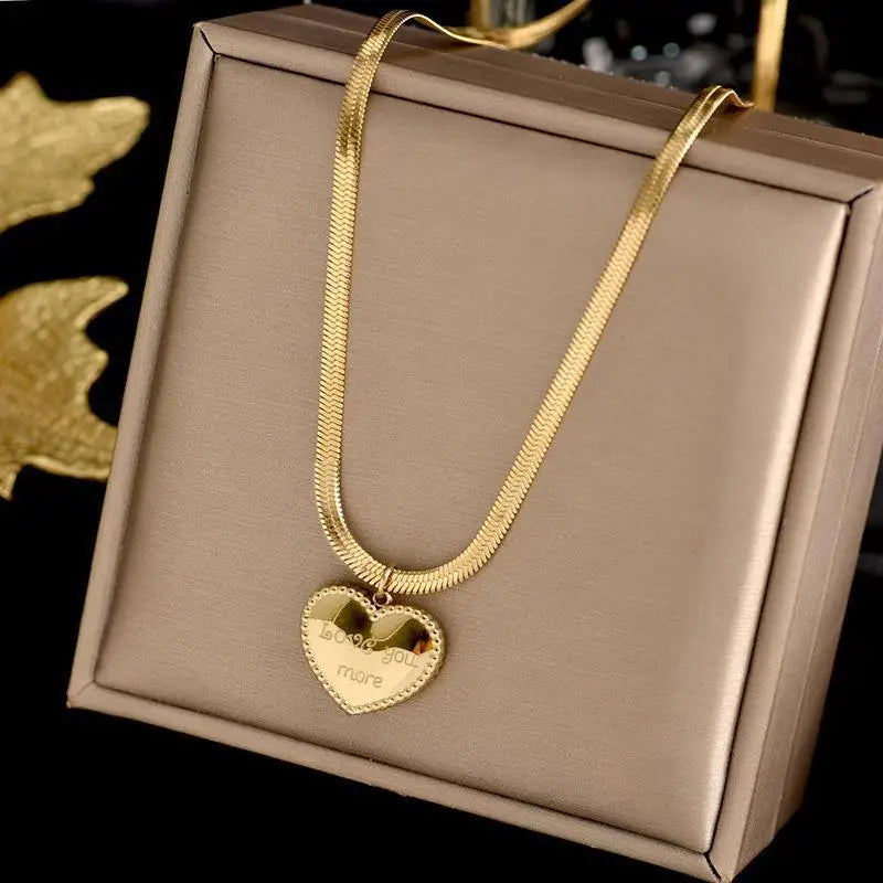 Vintage Rust Steel Zircon Necklace Flat Snake Bone Chain Blade Chain Square Emerald Pendant Necklace Women-Dollar Bargains Online Shopping Australia