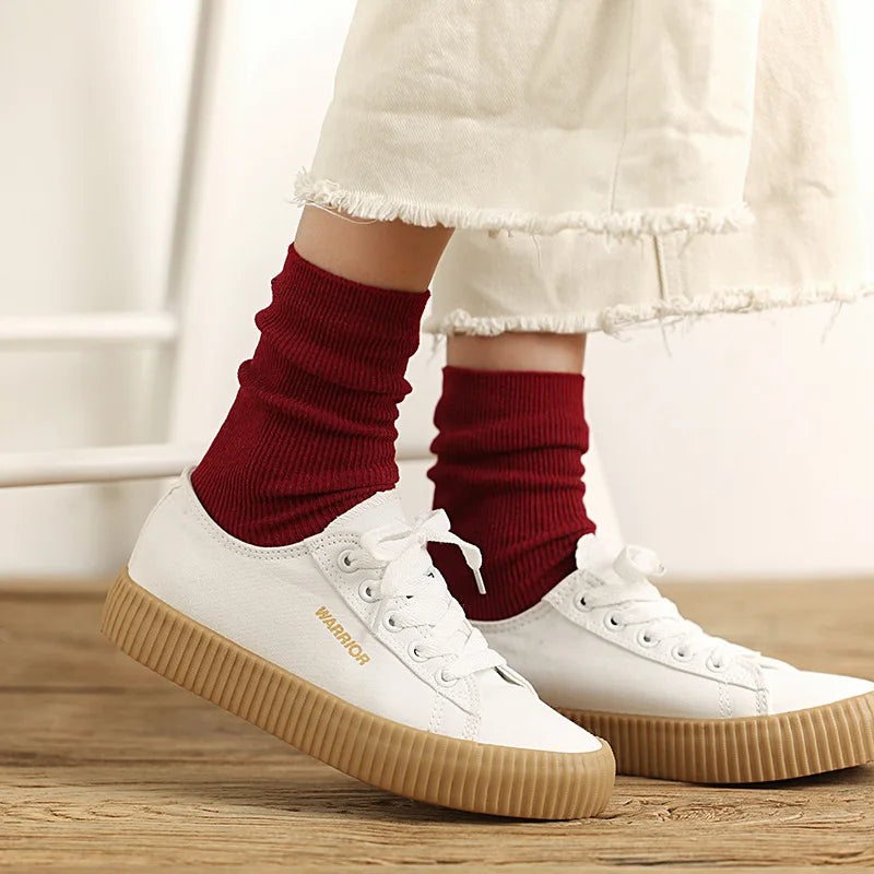 Harajuku Retro Women Lady Cotton Loose Socks Winter In Tube Korean