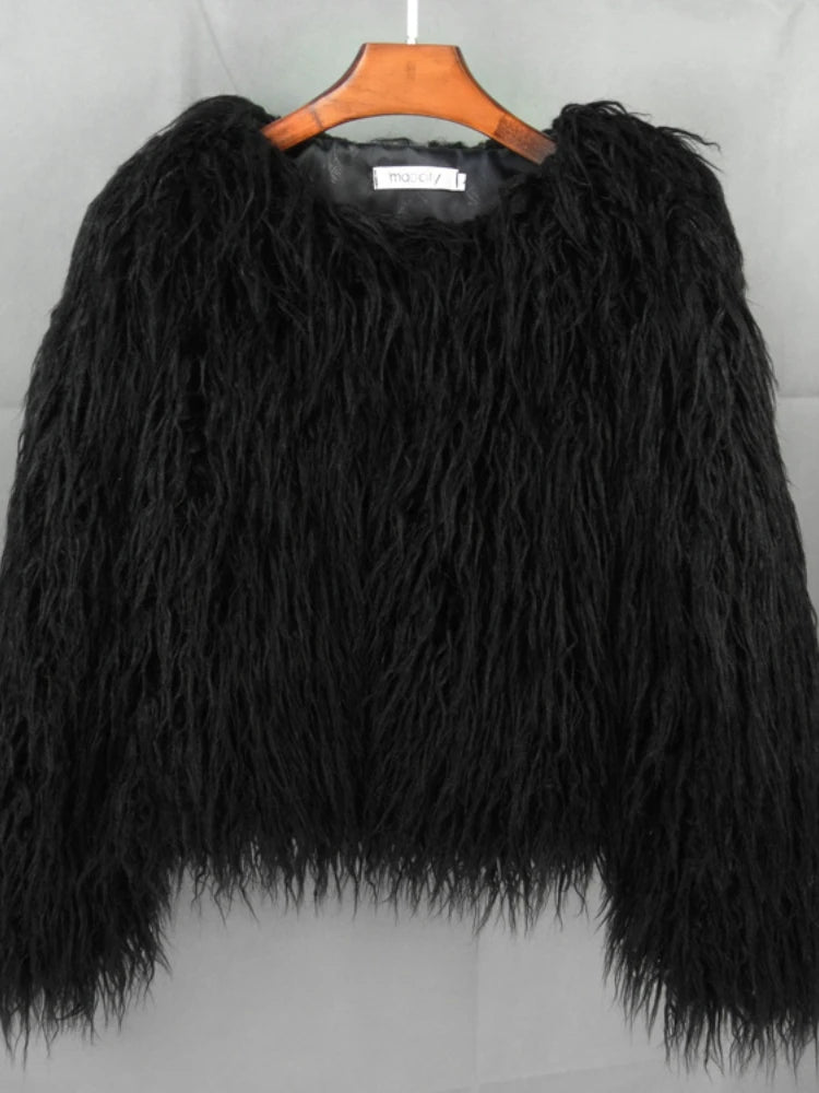 Women Faux Fur Coat Autumn Winter Fluffy Short Coat Faux Fur Jacket-Dollar Bargains Online Shopping Australia