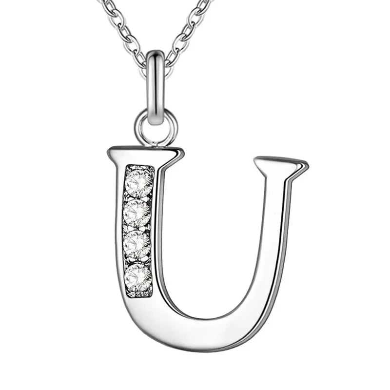 26 Letter A-Z Silver Plated Necklace Color Jewelry Pendant Metal Stamp-Dollar Bargains Online Shopping Australia