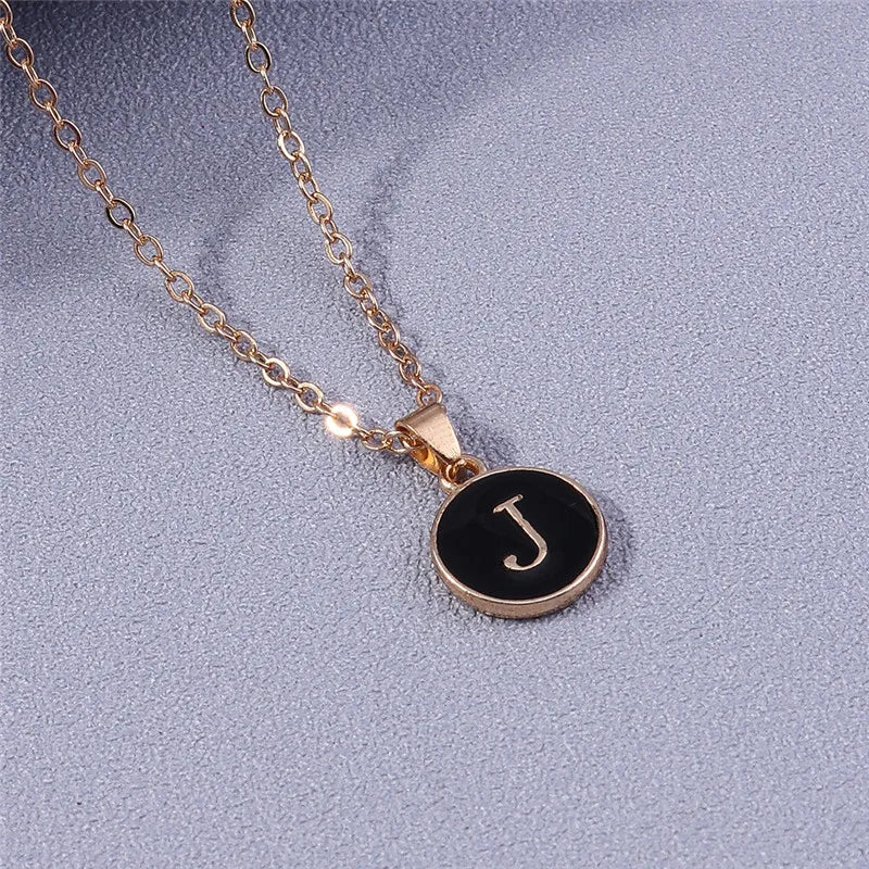 Name Initials Letter Pendant Necklace Enamel A-Z Alphabet Necklaces Girls Birthday Gifts Jewelry Accessories-Dollar Bargains Online Shopping Australia