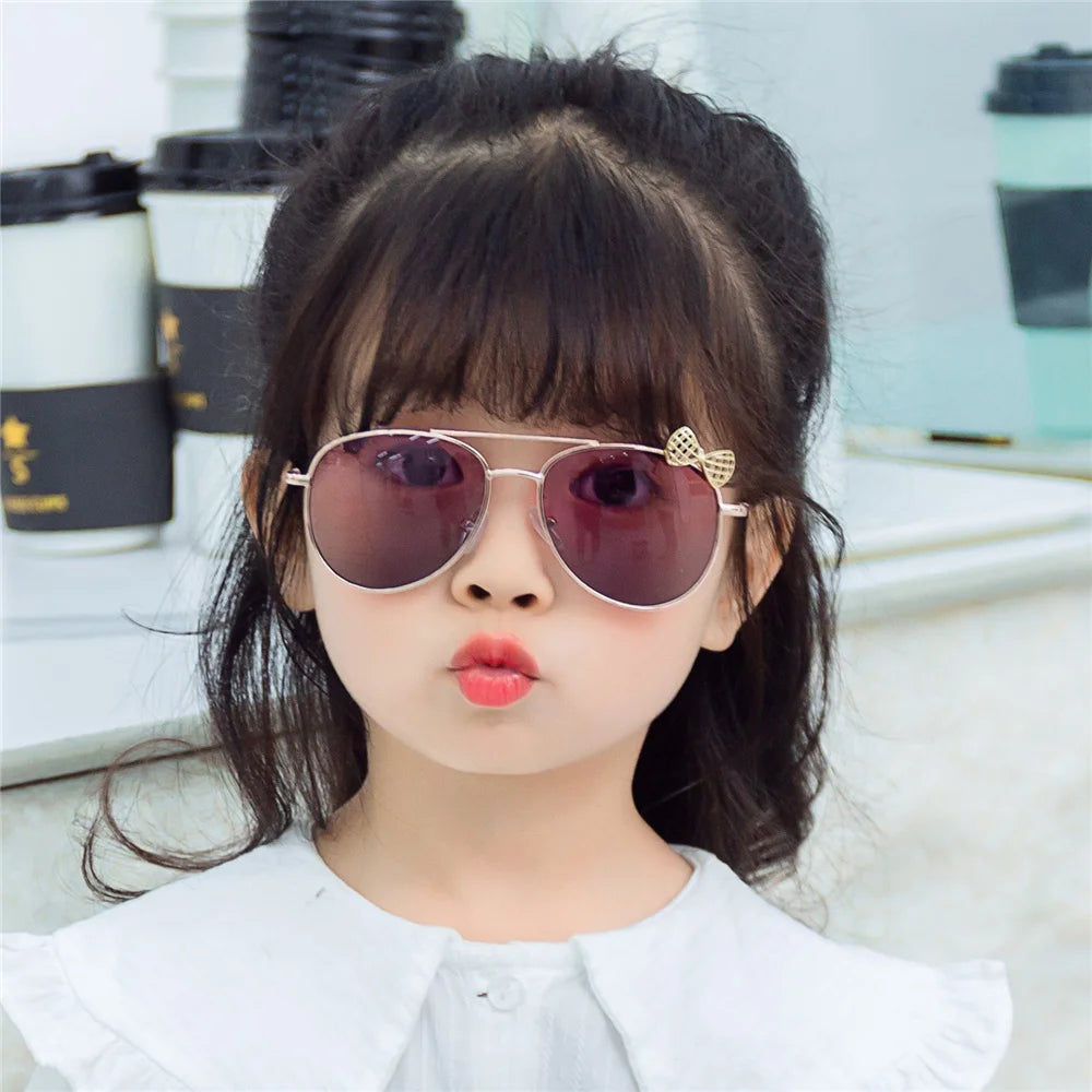 Kids Cute Sunglasses Metal Frame Children Sun Glasses Fashion Girls Outdoor Cycling Goggles Party Eyewear Photography Supplies-Dollar Bargains Online Shopping Australia