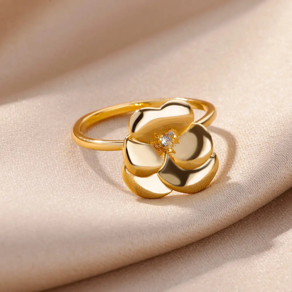 Stainless Steel Heart Rings for Women Vintage Gold Color Twist Barbed Wire Finger Ring Aesthetic Jewelry Gifts-Dollar Bargains Online Shopping Australia