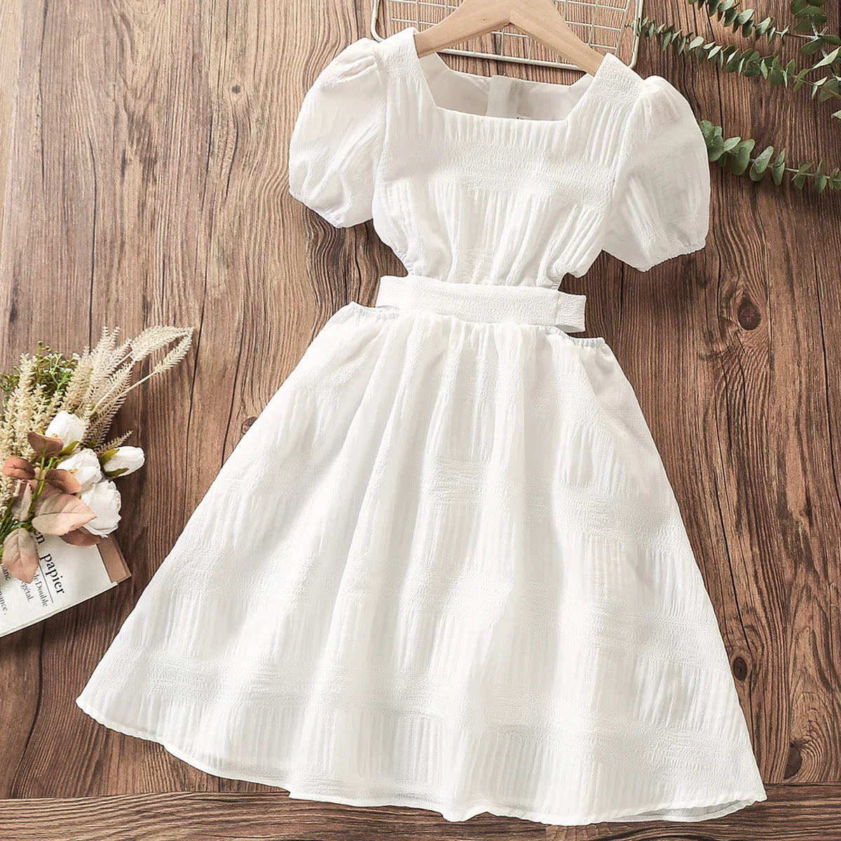 Kids White Dress for Girls Clothes Party Long Dress Prom Princess Outfits Children New Summer Teenagers-Dollar Bargains Online Shopping Australia