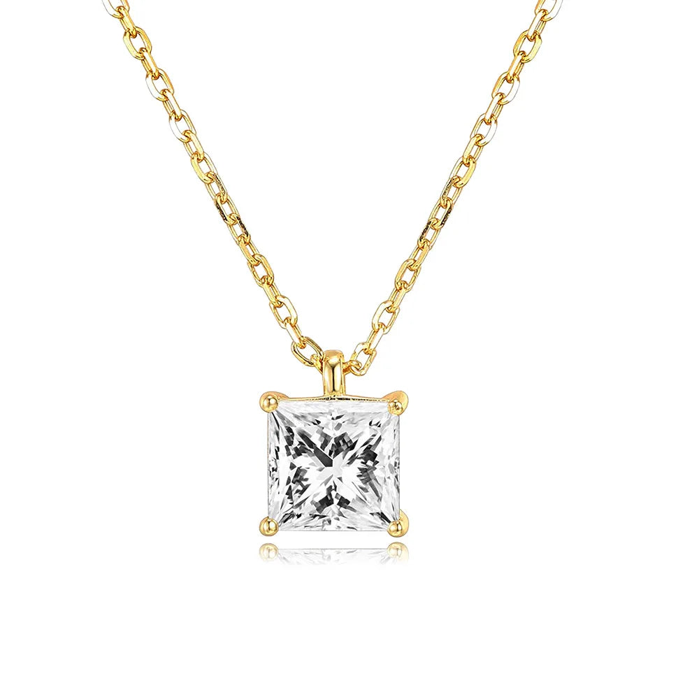 Waterdrop Crystal Pendant Necklace for Women Gold Color Geometric CZ Choker Chain on Neck-Dollar Bargains Online Shopping Australia