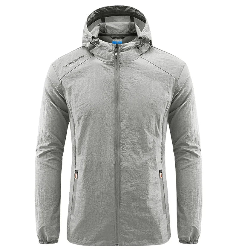 Men Hiking Fishing Cycling Hooded Gym Sport Windbreaker Ultra Light Coat Men Outdoor Quick Dry Sun-Protective Thin Jacket-Dollar Bargains Online Shopping Australia