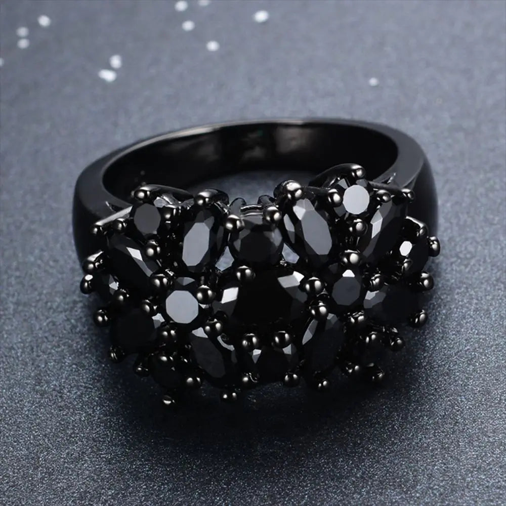 Luxury Rings Unique Female Black Oval Inlaid Cross Border Rings Vintage Big Wedding Rings For Women Men Jewelry Gift Fashion-Dollar Bargains Online Shopping Australia