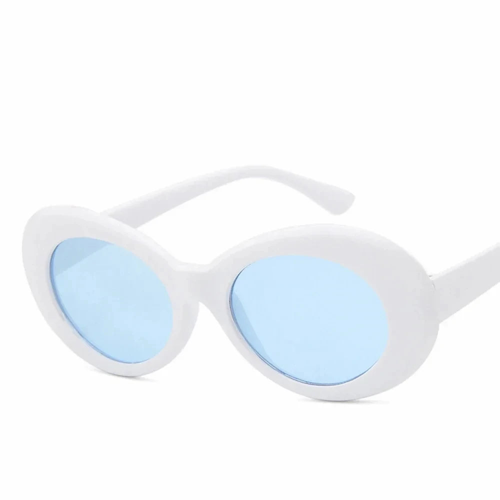 Goggle Glasses Oval Sunglasses Ladies Trendy Hot Vintage Retro Sunglasses Women's White Black Eyewear UV-Dollar Bargains Online Shopping Australia