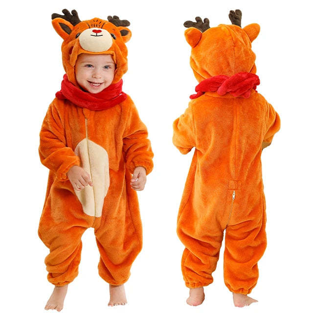 Halloween Baby Rompers Winter Hooded Flannel Toddler Infant Clothes Overall Bodysuits Jumpsuit Costume-Dollar Bargains Online Shopping Australia