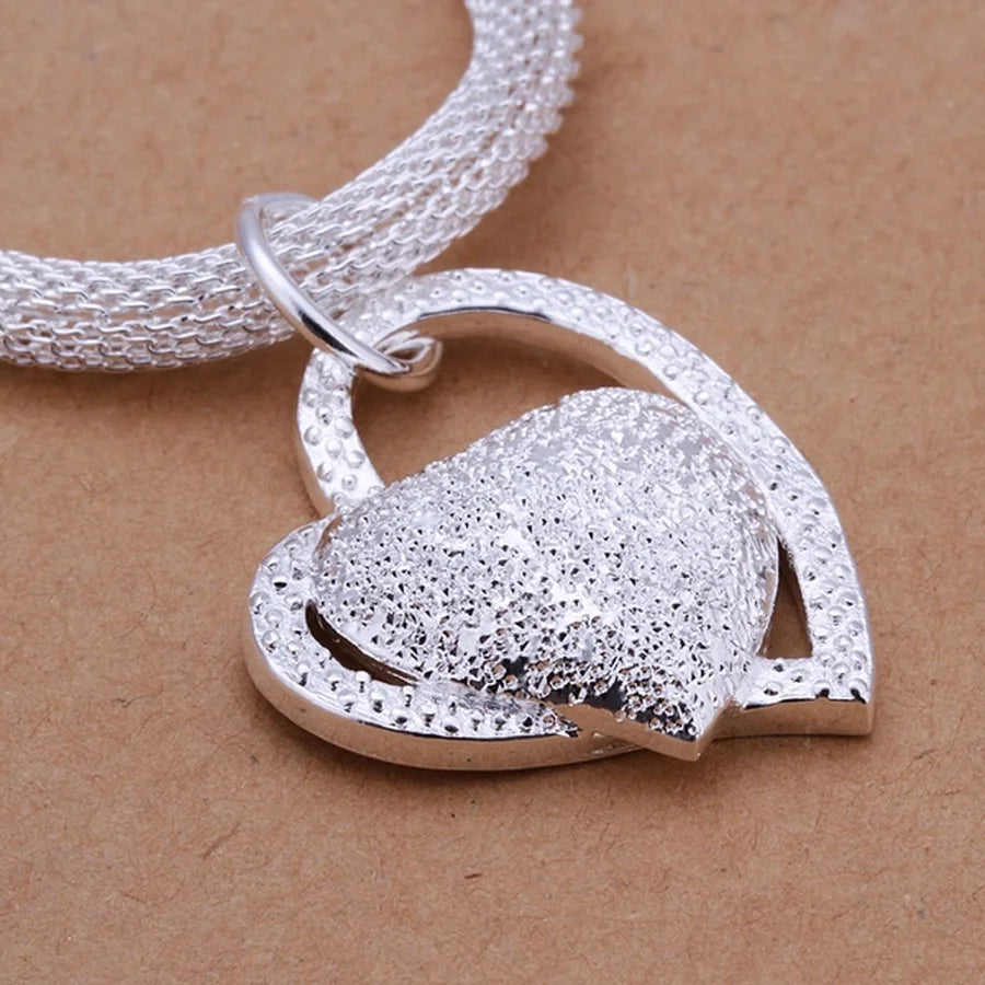 925 Sterling Silver Necklace Gorgeous Charm Fashion Heart Wedding Lady Love for Women Noble Luxury 18 Inches 45cm Jewelry-Dollar Bargains Online Shopping Australia