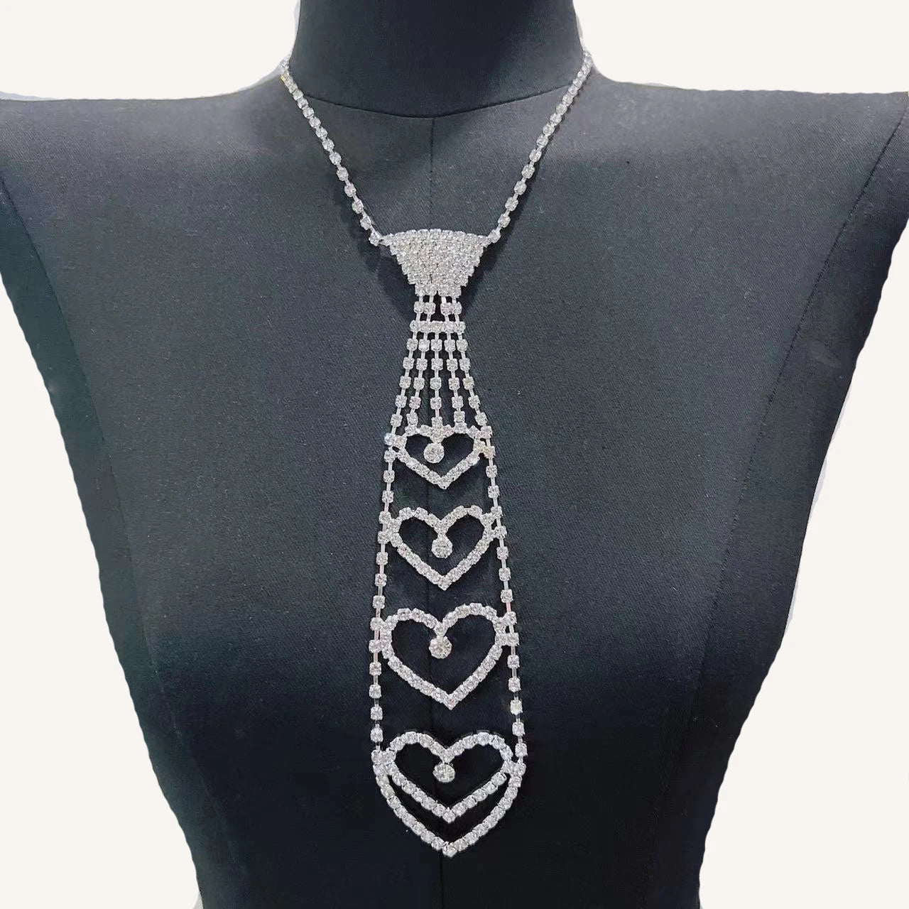 necktie Necklace flash Rhinestone Long Necklace bead chain ladies wedding ball jewelry-Dollar Bargains Online Shopping Australia