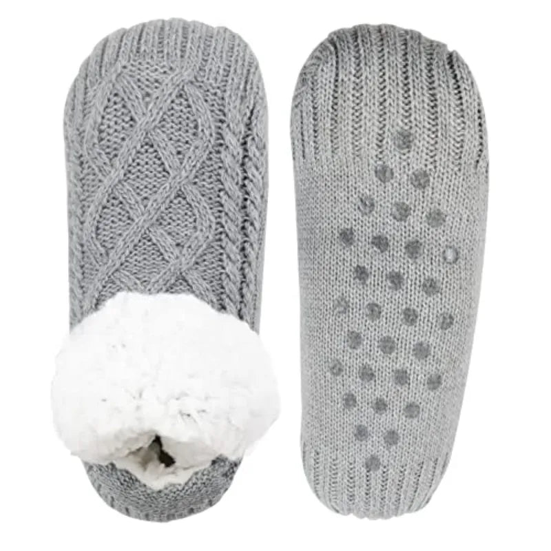 Women Knitted Slipper Socks Cozy Fuzzy Socks Non Slip Socks Winter Indoor Double Layer Bedroom Slipper Socks-Dollar Bargains Online Shopping Australia