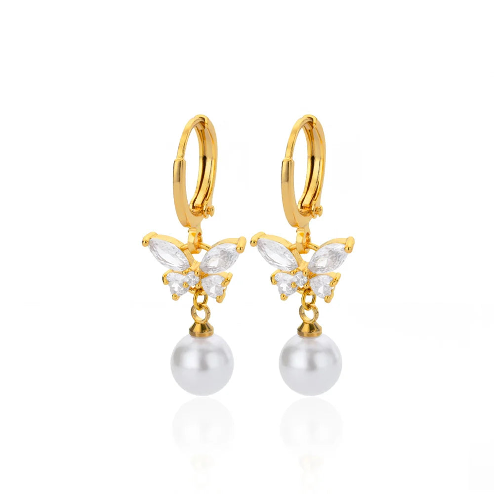 Circle Earrings For Women Vintage Punk Baroque Pearl Earrings Stainless Steel Ear Clip Women Jewelry Imitation Pearl-Dollar Bargains Online Shopping Australia