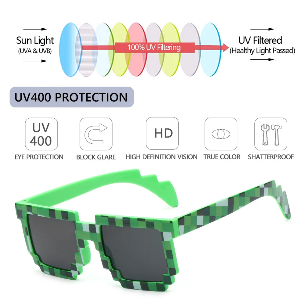 Kids Sunglasses Funny Sun Glasses Cosplay Action Game Toy Square Glasses Pixel Thug Life Eyewear Children's Gift-Dollar Bargains Online Shopping Australia