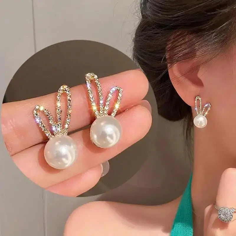 925 Silver Needle Korean Fashion Imitation Pear Earrings For Women Jewelry Luxury Women's Heart Stud Earrings-Dollar Bargains Online Shopping Australia