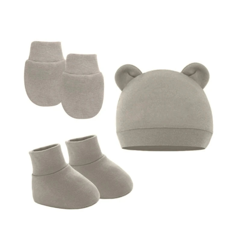 Newborn Hat Gloves Socks Set for Baby Boy Girl Cotton Fall Casual Photography Props Soft Headwear Infant Nightcap-Dollar Bargains Online Shopping Australia