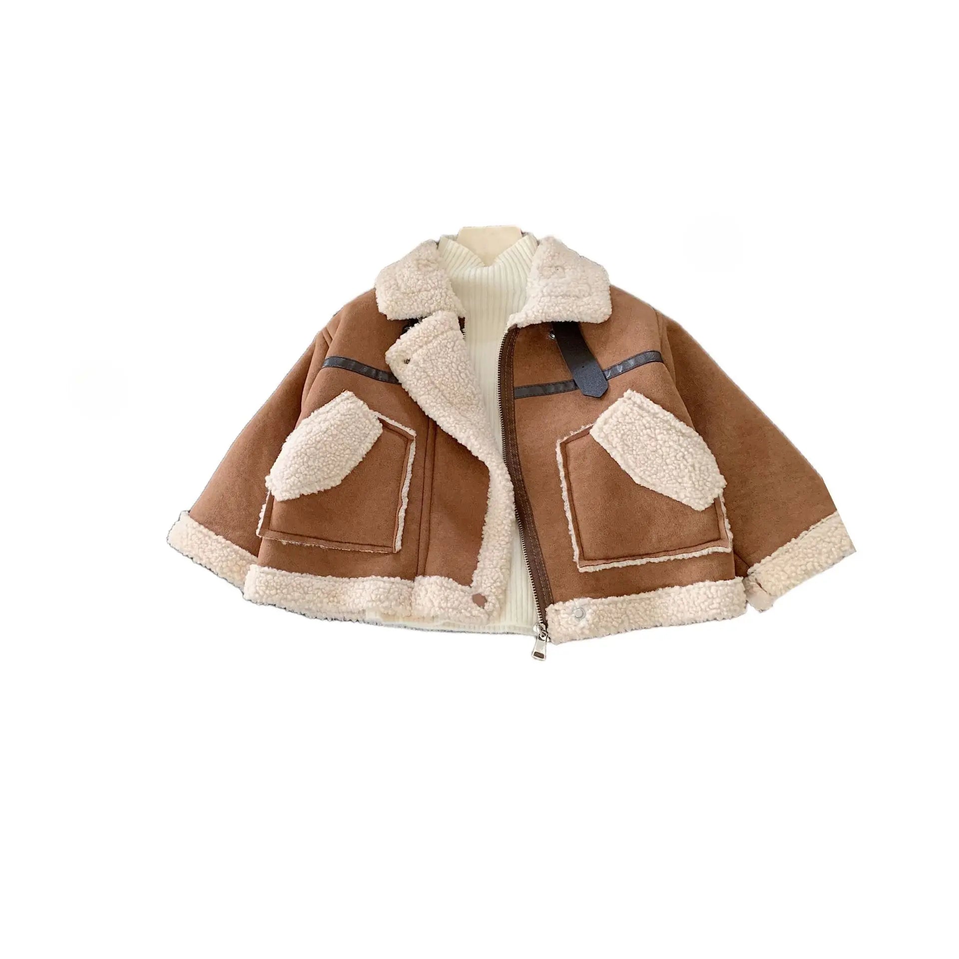Boys And Girls Winter Korean Style Fur One-piece Deerskin Velvet Warm Coat-Dollar Bargains Online Shopping Australia
