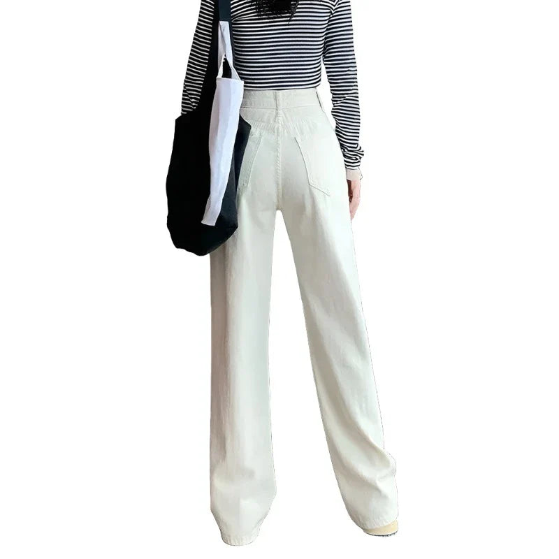 High Waisted Jeans Y2K Fashion Women Clothing Blue Black Straight Leg Denim Pants Trousers Mom Jean Baggy Trousers Tall