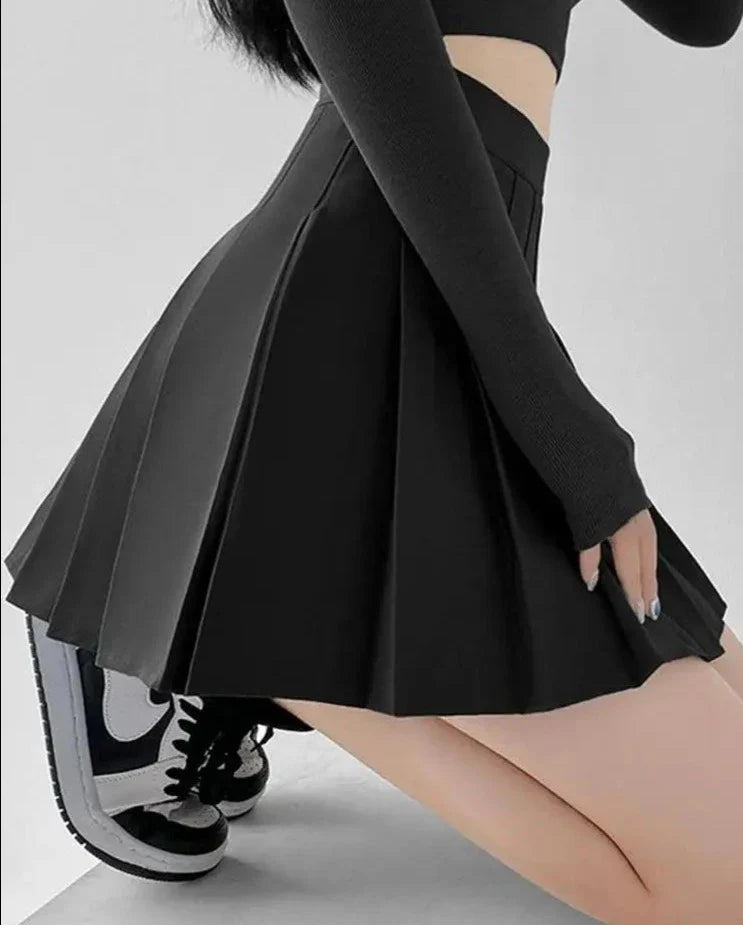 High Waist Women Mini Skirt Summer Slim A Line Pleated Skirt Fashion Button-Dollar Bargains Online Shopping Australia