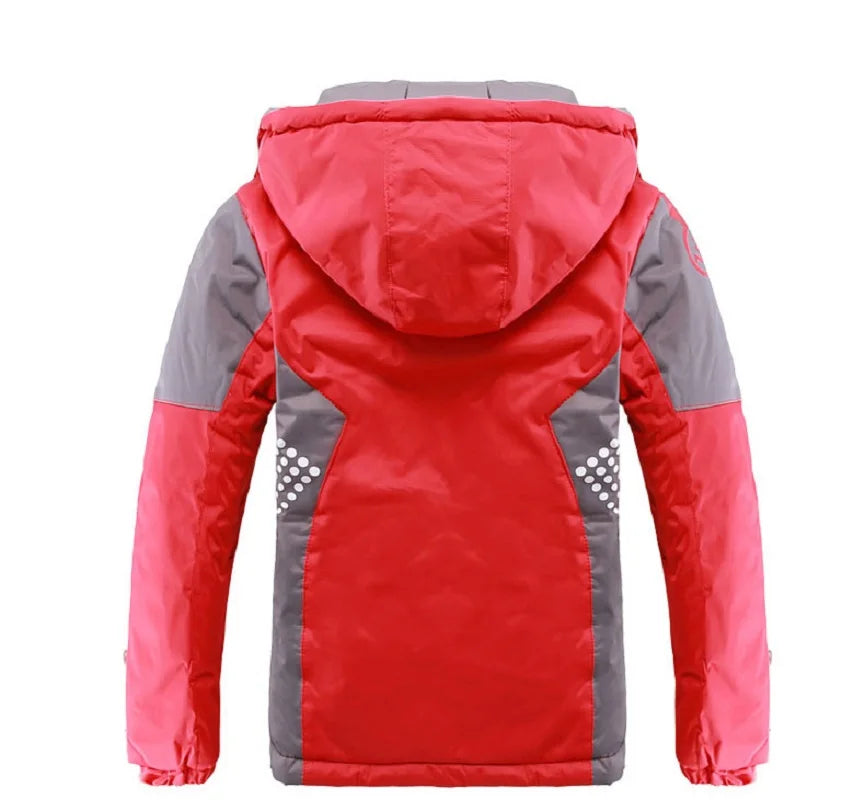 Waterproof Girls Boys Rain Jacket Patchwork Print Kids Outfits Fleece Child Coat Children Outerwear-Dollar Bargains Online Shopping Australia
