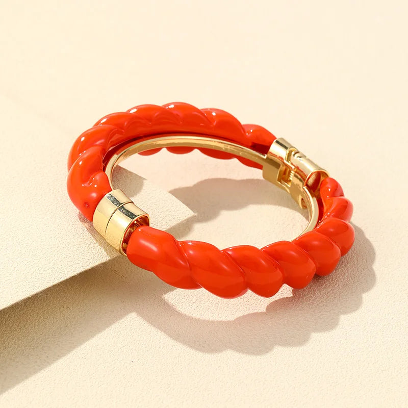 Colorful Open Bracelet Adjustable Women Retro Charm Resin Bangle Bracelet Banquet Jewelry Hand Banquet Accessories-Dollar Bargains Online Shopping Australia