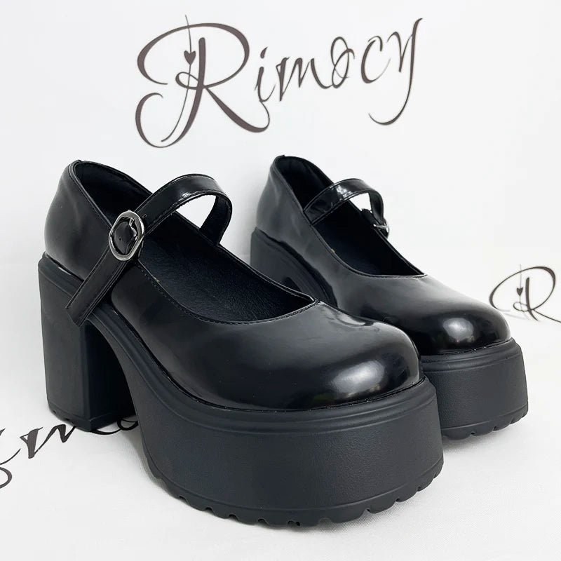 Fashion White Platform Pumps for Women Super High Heels Buckle Strap Mary Jane Shoes Woman Goth Thick Heeled Party Shoes Ladies-Dollar Bargains Online Shopping Australia