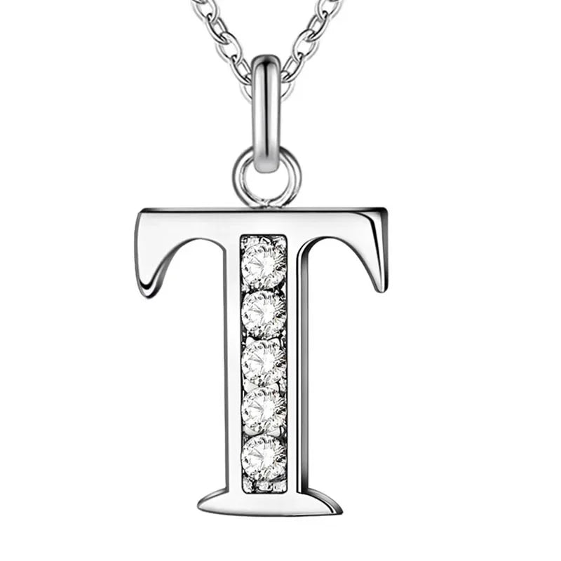 26 Letter A-Z Silver Plated Necklace Color Jewelry Pendant Metal Stamp-Dollar Bargains Online Shopping Australia