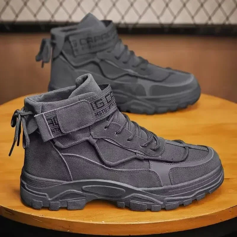Men's Platform Boots Fashion Desert Boots New Comfortable Non-slip Hiking Shoe High Top All-match Work Boots-Dollar Bargains Online Shopping Australia