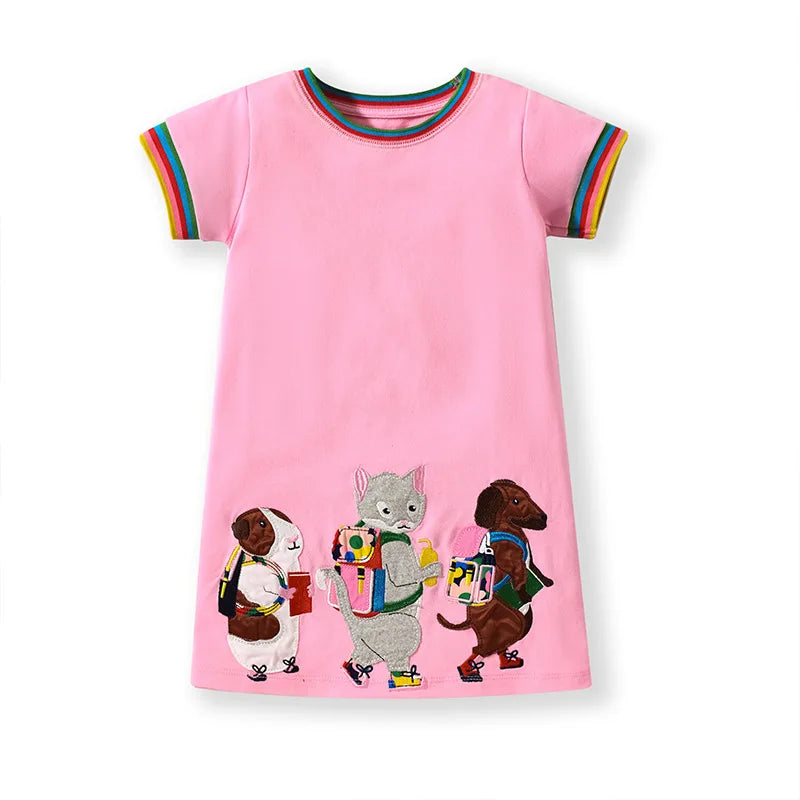 Girls Casual Clothes Cotton Lovely Kids Summer Dress for Toddler Infant Children-Dollar Bargains Online Shopping Australia