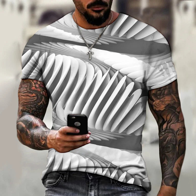 3D T Shirt For Men Fashion Hip Hop O-neck Short Sleeve Tops Abstract Harajuku Men's T-shirts Oversized Tees Shirt Man Clothing