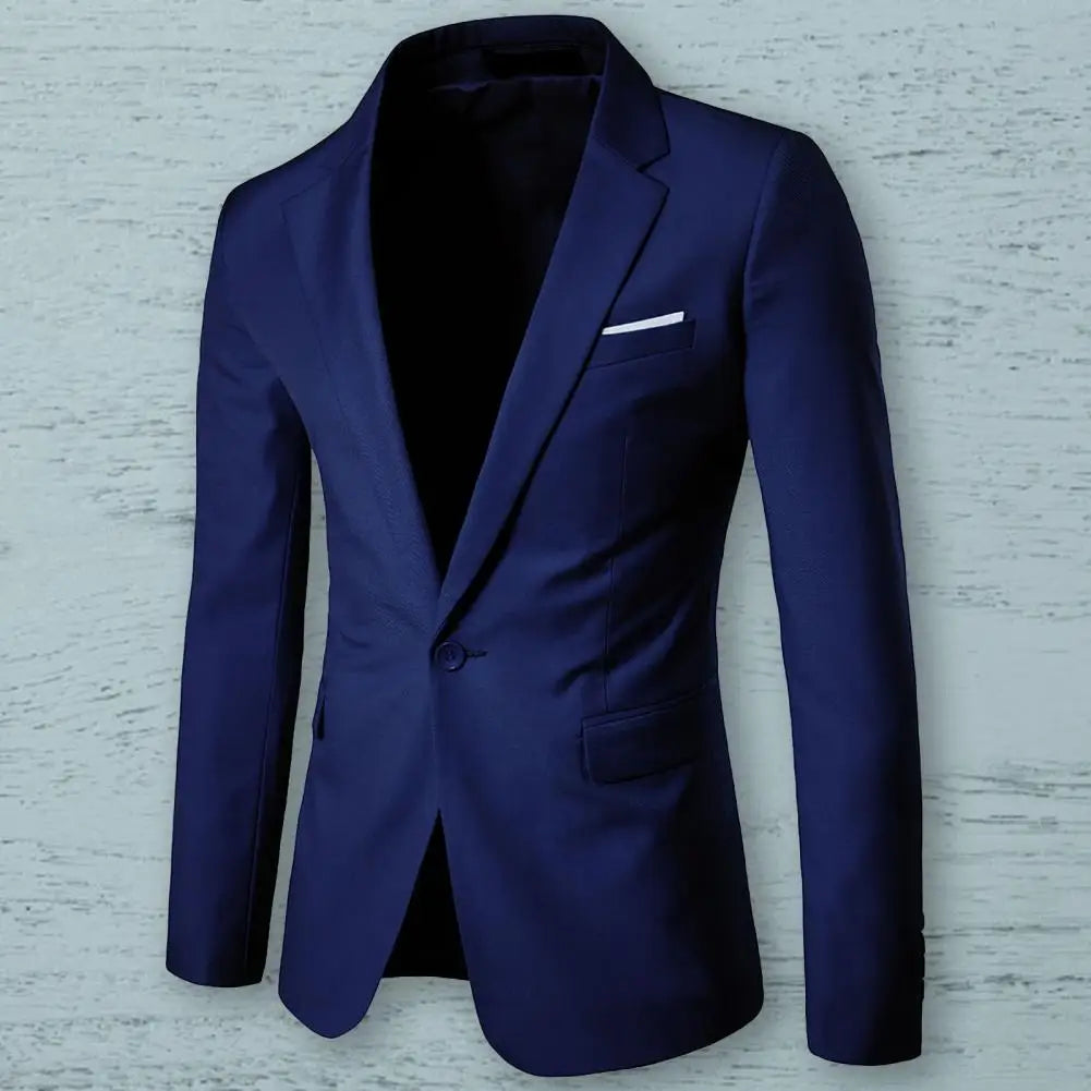 Casual Blazer Temperament Suit Coat Lapel Slim-fitting Pockets Suit Coat  All Match