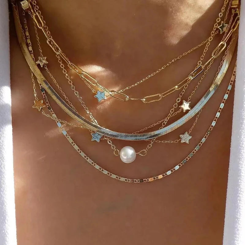 Bohemia Multilayer Crystal Butterfly Pendant Necklaces Women Hollow Heart Choker Necklace Fashion Jewelry Party-Dollar Bargains Online Shopping Australia