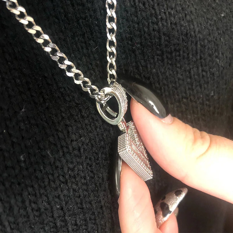 Cubic Zirconia Letter Pendant Necklaces Iced Out Rock Candy Style Initial Charms Necklace Fantastic Jewelry Gift-Dollar Bargains Online Shopping Australia